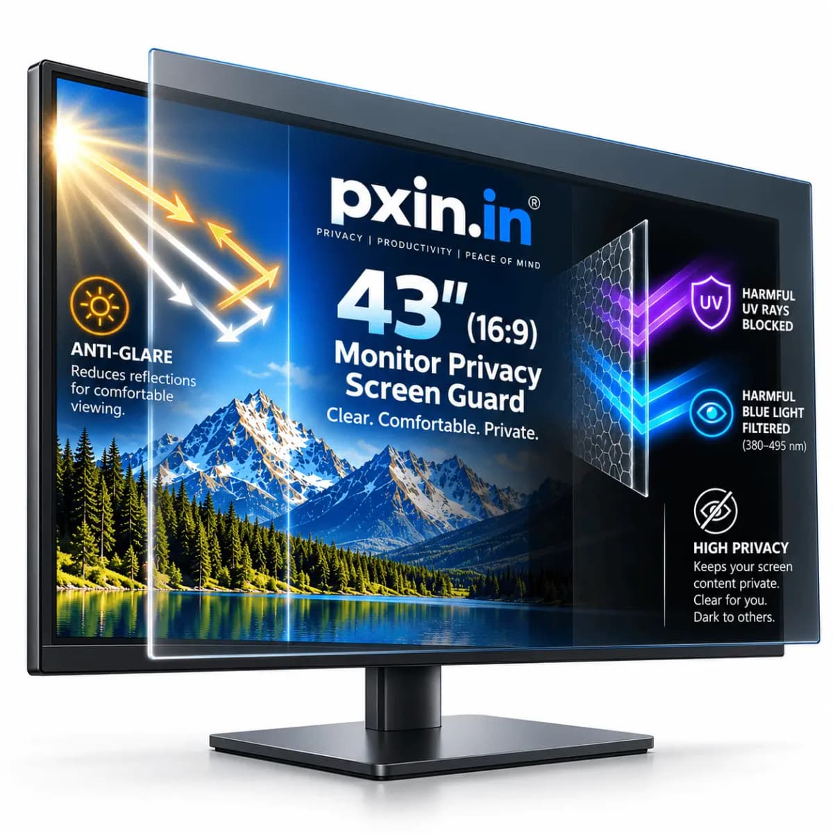 43 Flat Monitor Privacy Screen Guard