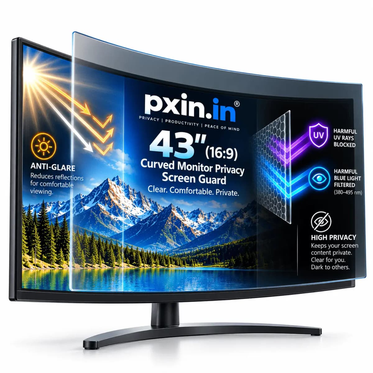43 Inches Curved Monitor Privacy Screen Guard