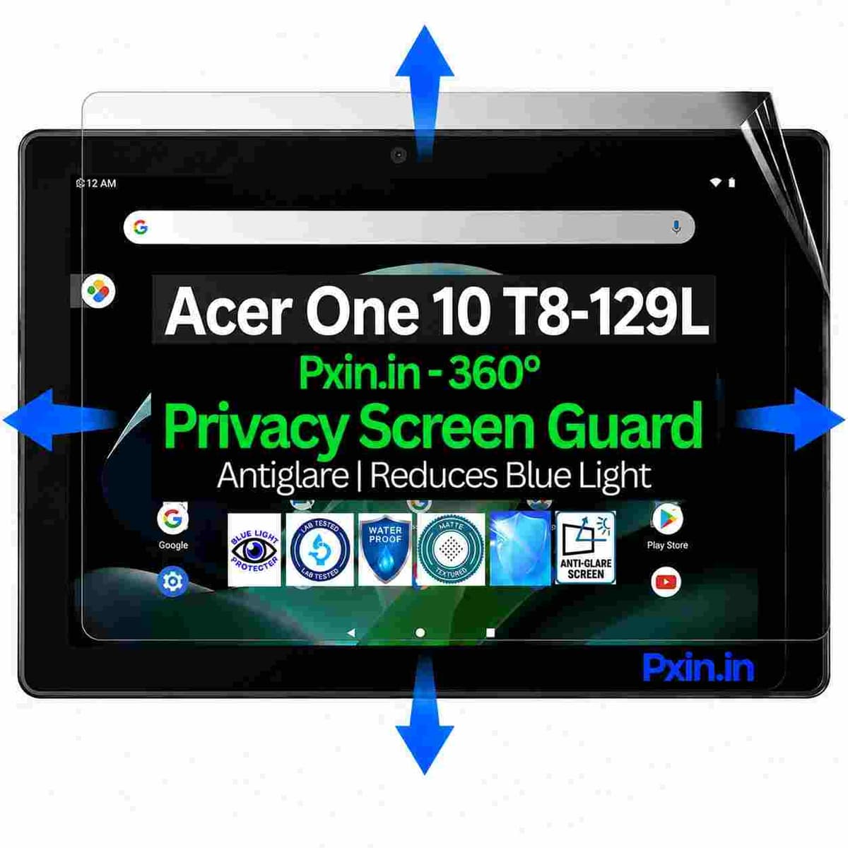 Privacy Screen Guard (Anti-Blue & Anti-Glare) for Acer One 10 T8-129L - Image 1