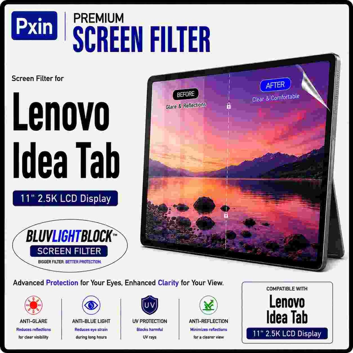 Anti Blue Light & Anti Glare Screen Guard for Lenovo Idea Tab - Image 1
