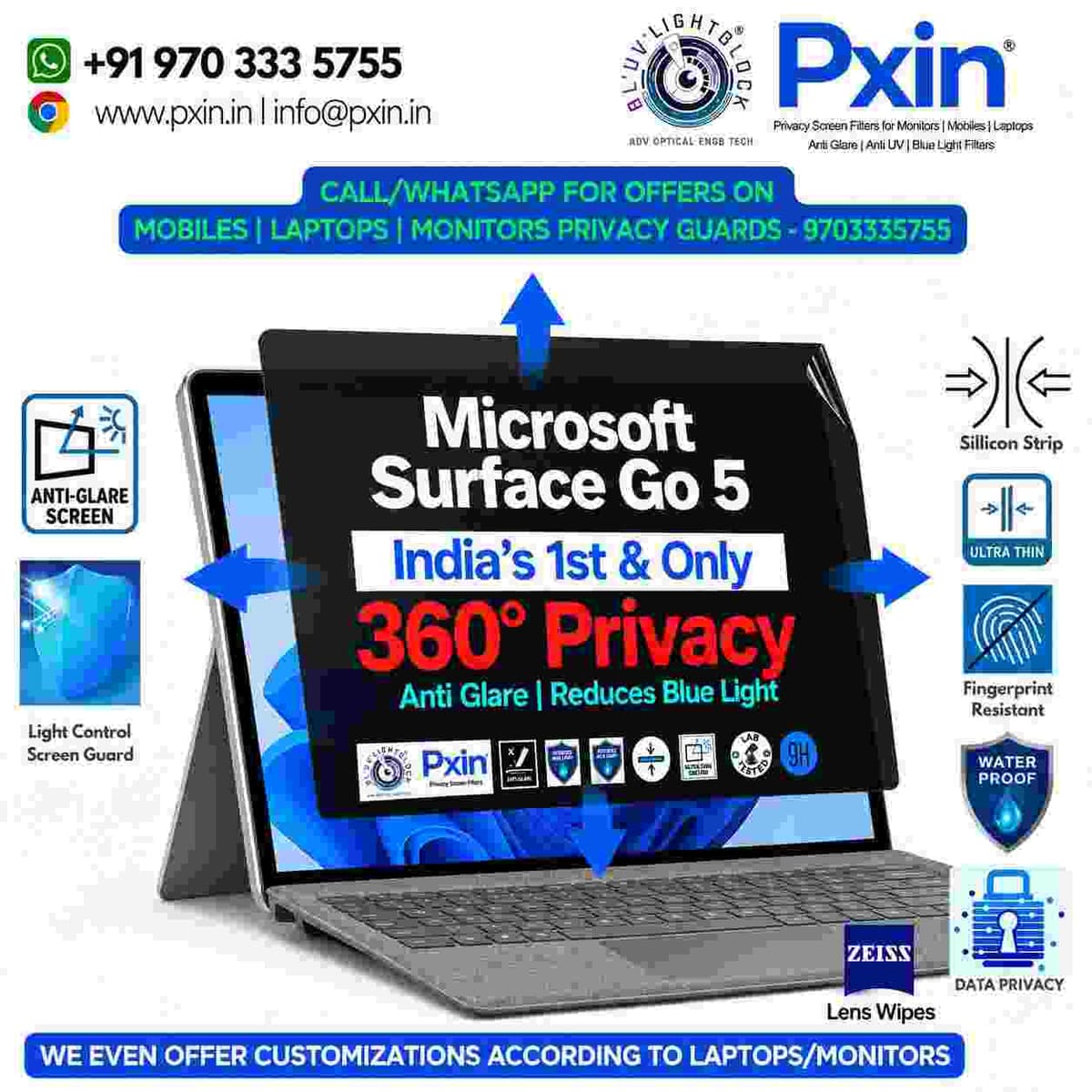 Privacy Screen Guard (Anti-Blue & Anti-Glare) for Microsoft Surface Go 5 - Image 1