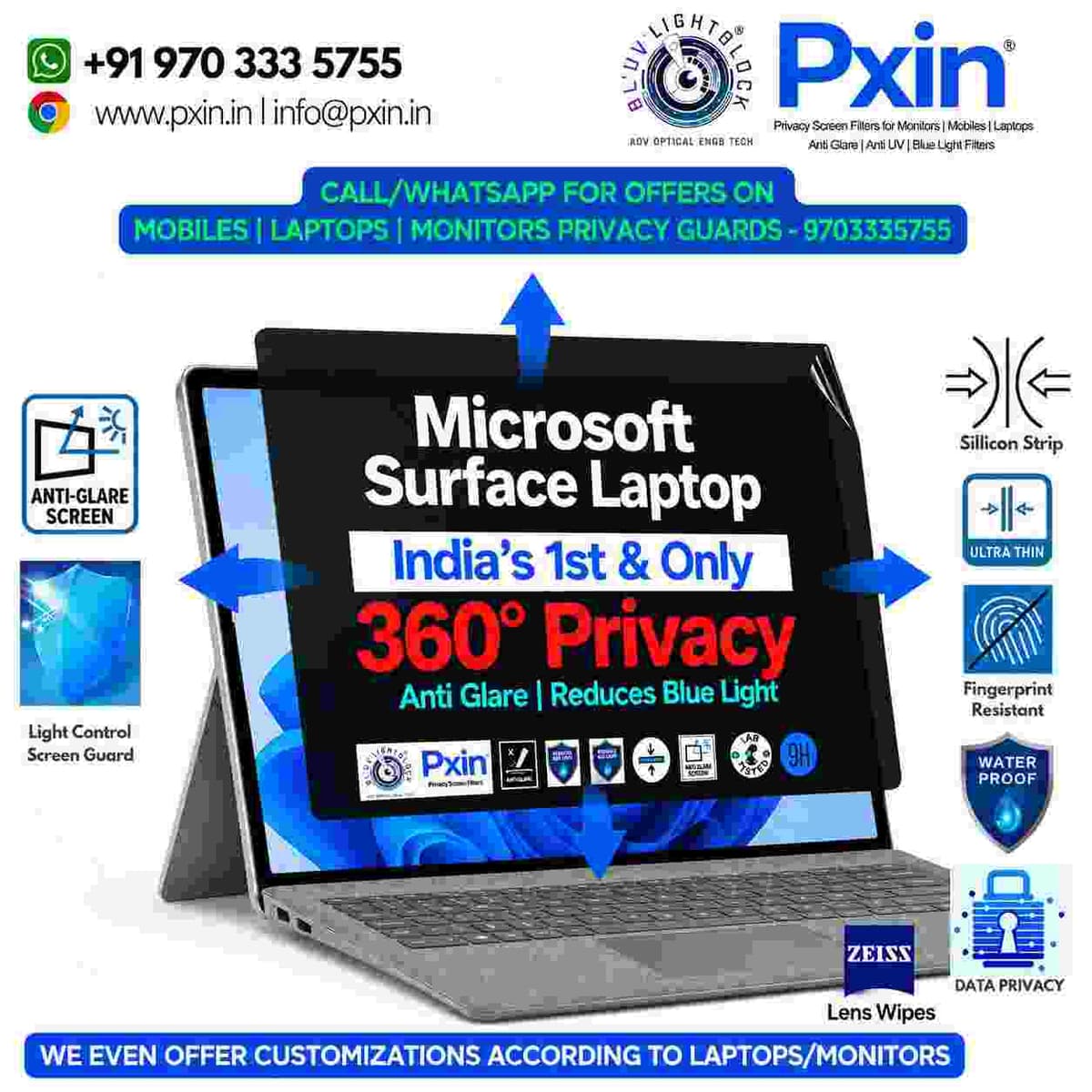 Privacy Screen Guard (Anti-Blue & Anti-Glare) for Surface Laptop - Image 1