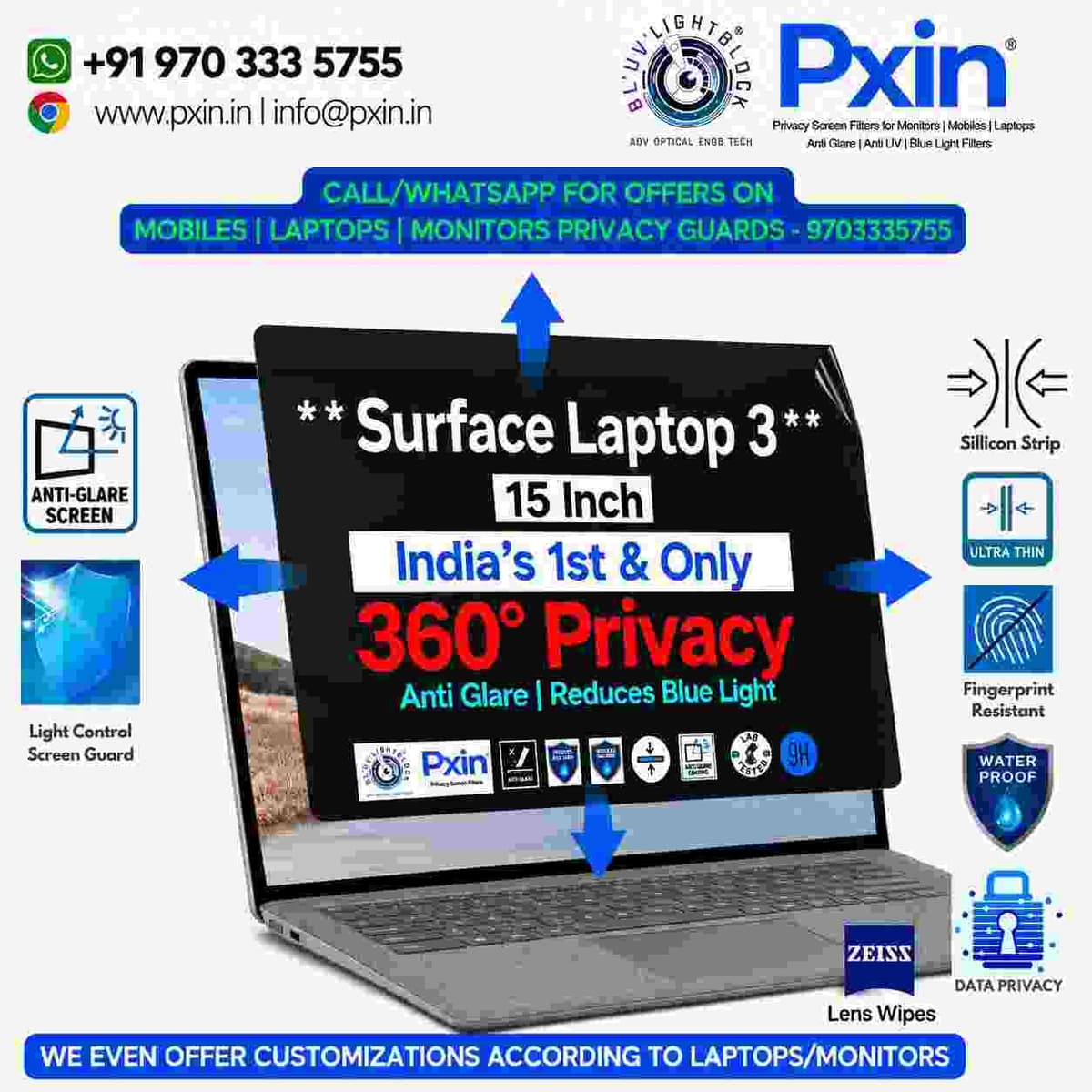 Privacy Screen Guard (Anti-Blue & Anti-Glare) for Surface Laptop 3 (15) - Image 1