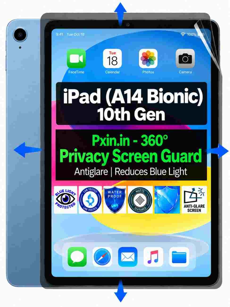 Privacy Screen Guard (Anti-Blue & Anti-Glare) for iPad (A14 Bionic) - 10th Gen iPad (A14 Bionic) - 10th Gen - Image 1