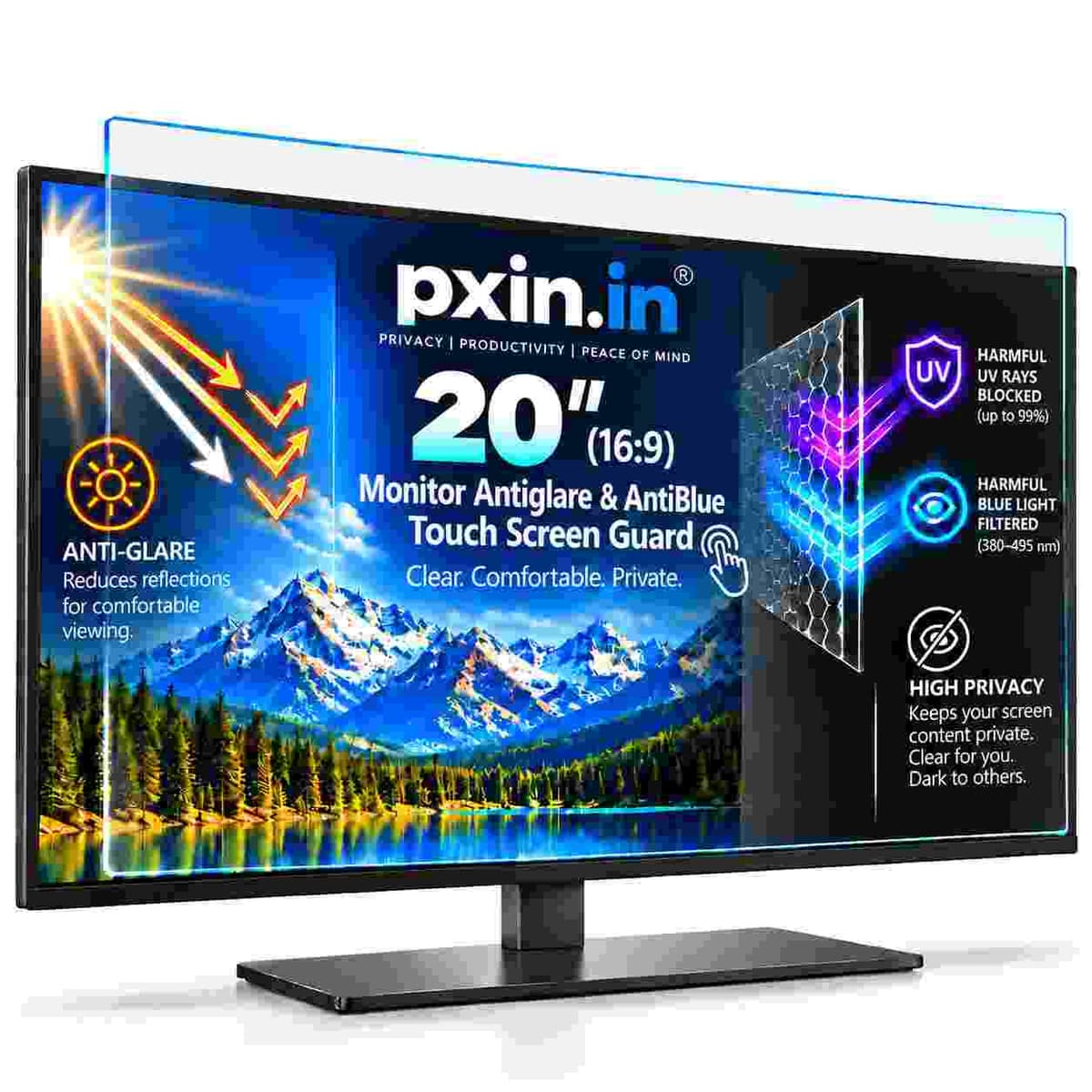 20 Inch (16:9) Touch Monitor Anti Blue Light & Anti Glare Screen Guard - Image 1