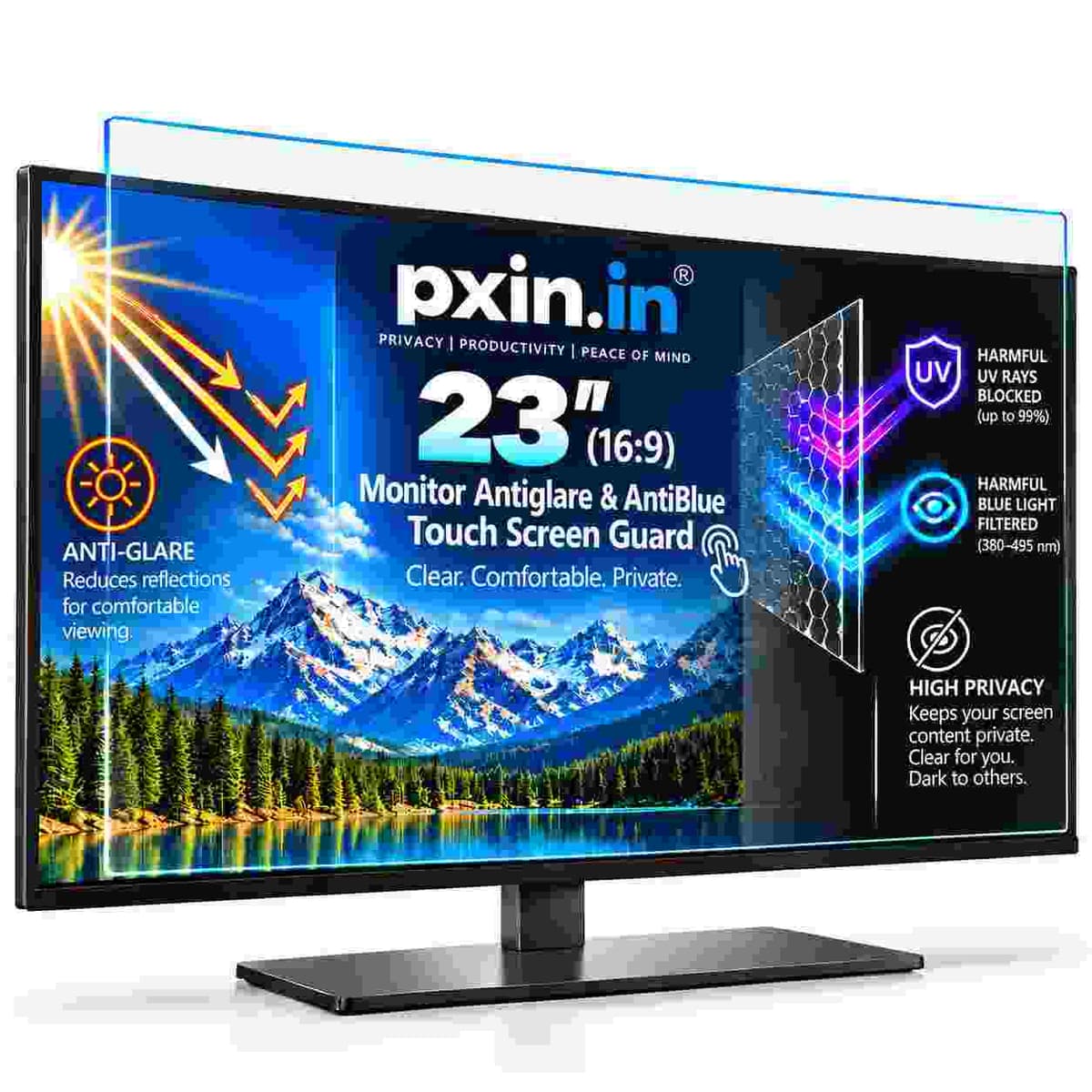 23 Inch (16:9) Touch Monitor Anti Blue Light & Anti Glare Screen Guard - Image 1