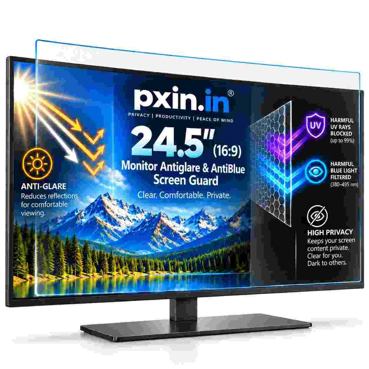24.5 Inch (16:9) Monitor Anti Blue Light & Anti Glare Screen Guard - Image 1