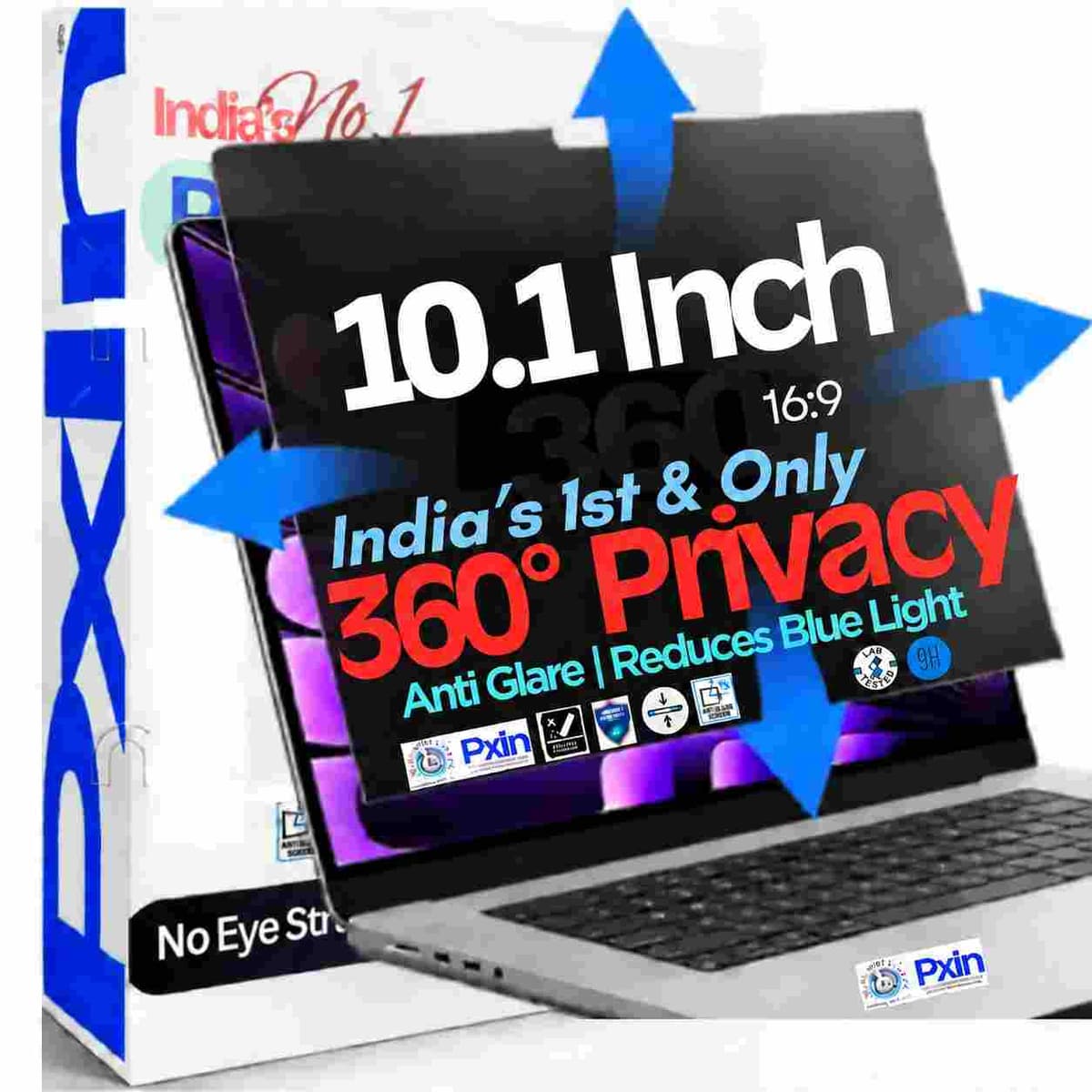 10.1 Inch (16:9) Laptop 360° Privacy (Anti Blue Light & Anti Glare) Screen Guard - Image 1