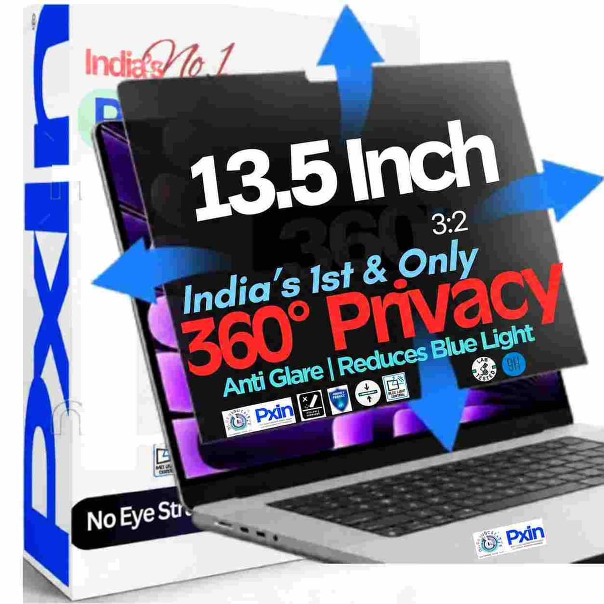 13.5 Inch (3:2) Laptop 360° Privacy (Anti Blue Light & Anti Glare) Screen Guard - Image 1