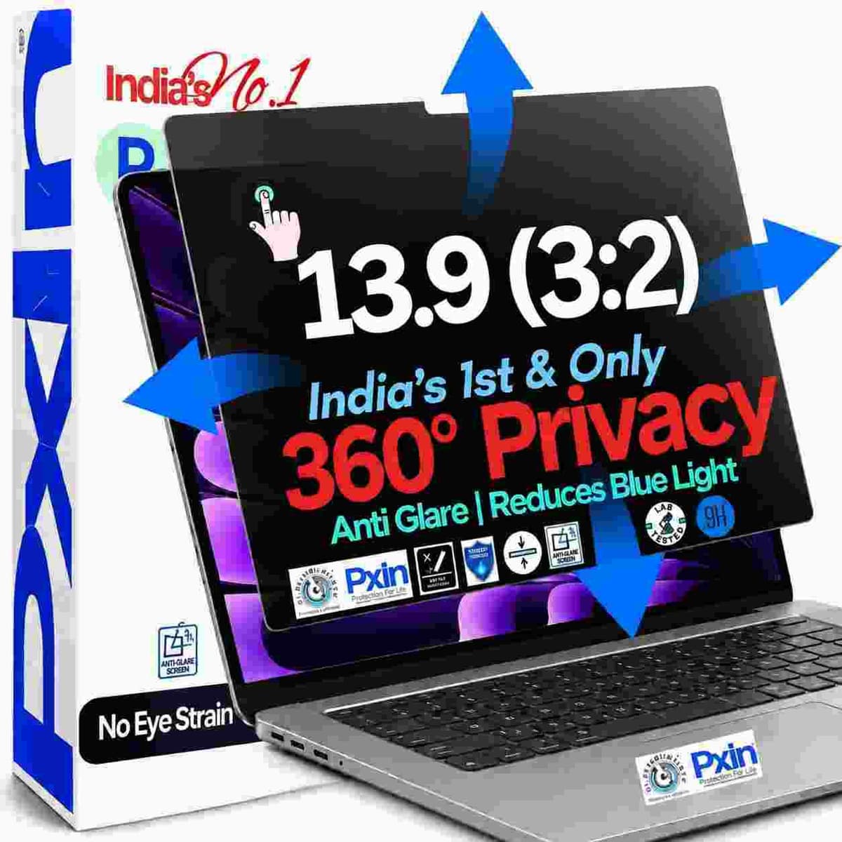 13.9 Inch (3:2) Touch Laptop 360° Privacy (Anti Blue Light & Anti Glare) Screen Guard - Image 1