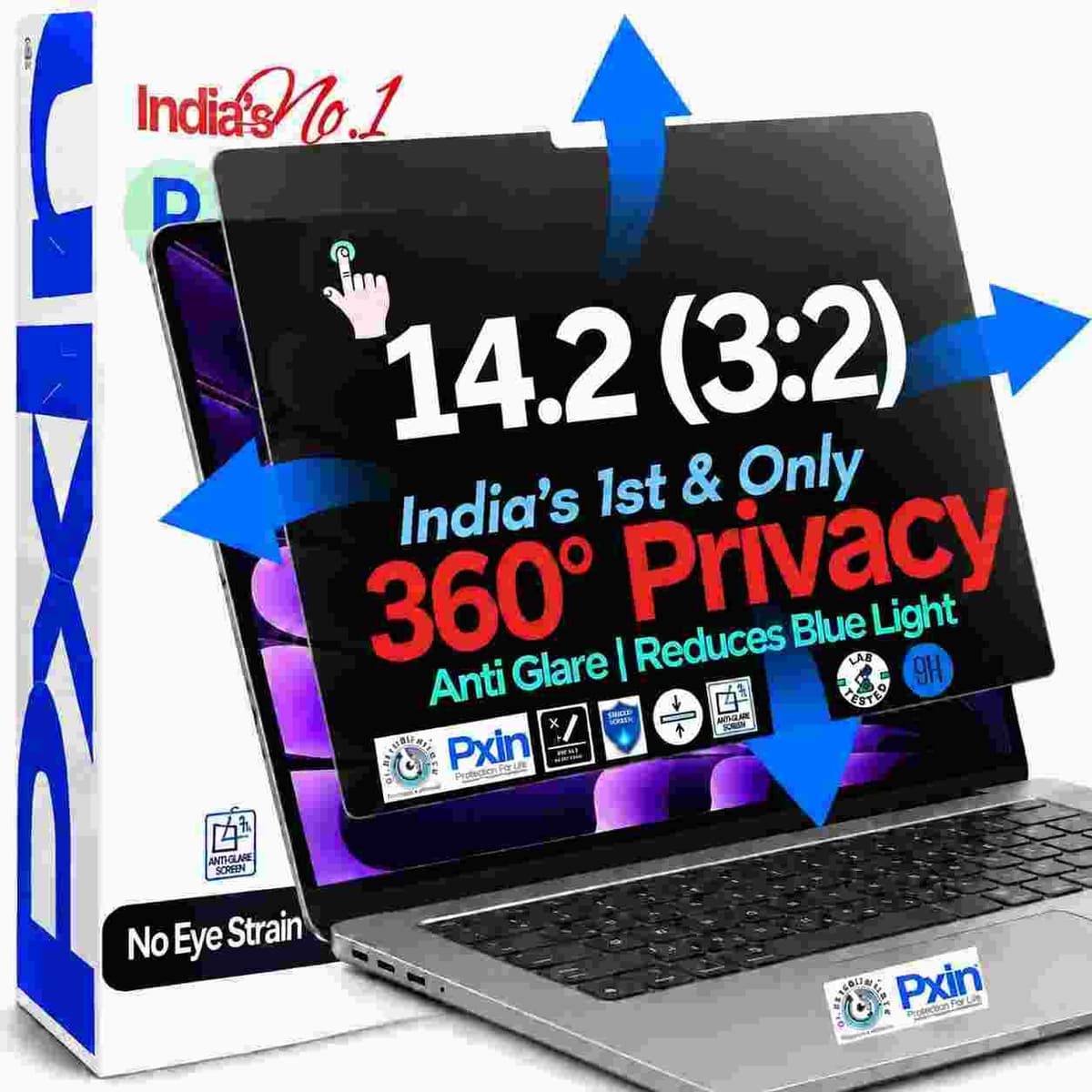 14.2 Inch (3:2) Touch Laptop 360° Privacy (Anti Blue Light & Anti Glare) Screen Guard - Image 1