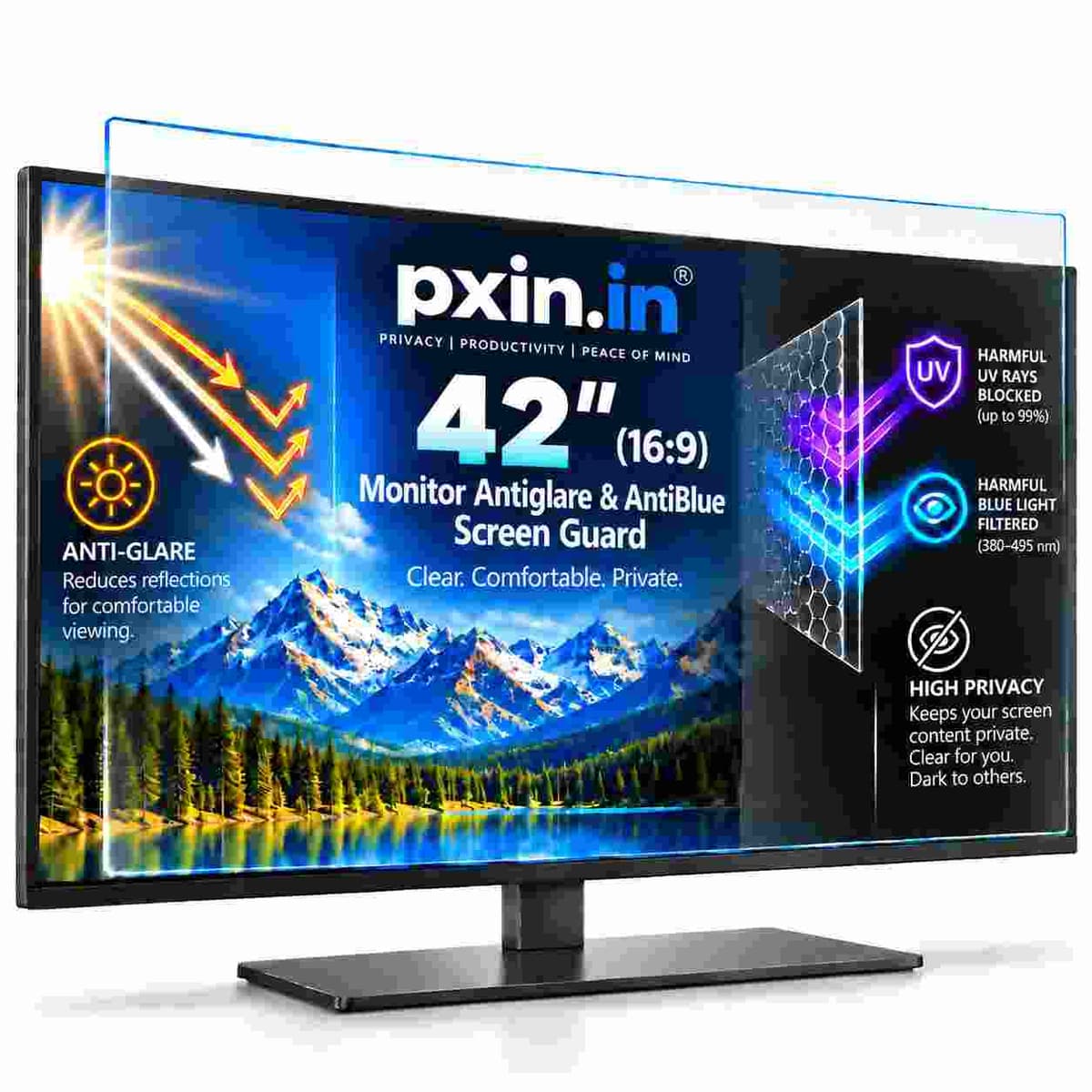 42 Inch (16:9) Monitor Anti Blue Light & Anti Glare Screen Guard - Image 1