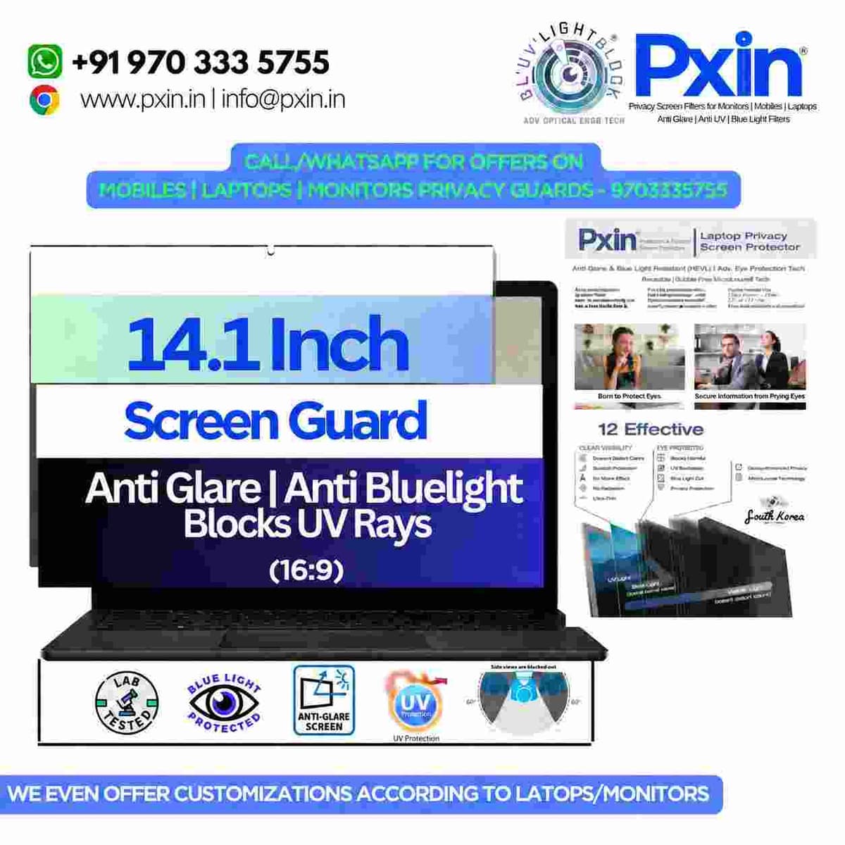 14.1 Inch (16:9) Laptop Anti Blue Light & Anti Glare Screen Guard - Image 1