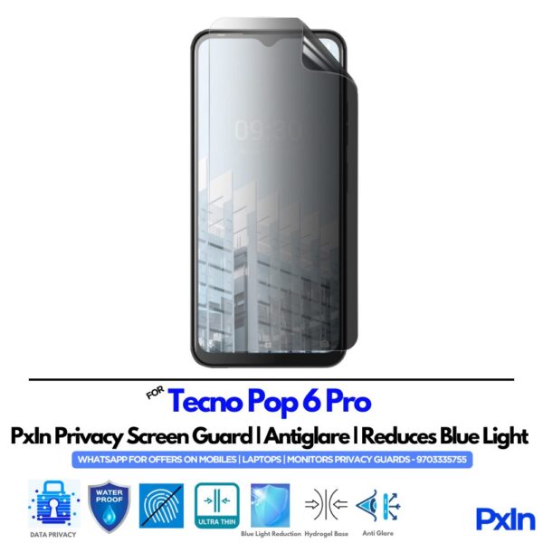Tecno Pop 6 Pro Privacy Screen Guard