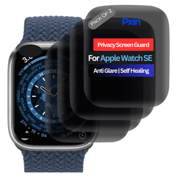 Apple Watch SE Smartwatch Privacy Screen Guard for | Privacy Filter | Anti-Glare, Fingerprint Resistant (Pack of 2)