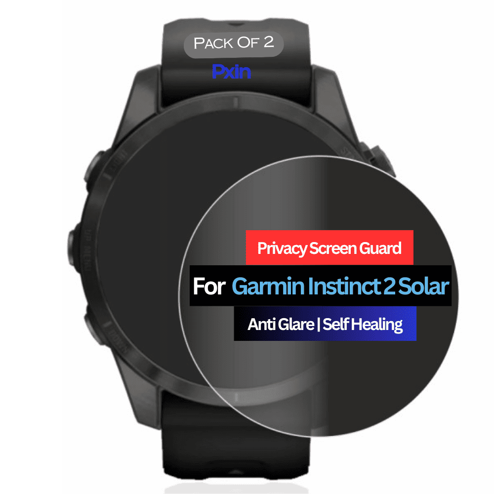 Garmin Instinct Crossover Smartwatch Privacy Screen Guard Garmin Instinct Crossover Smartwatch Privacy Screen Guard for | Privacy Filter | Anti-Glare, Fingerprint Resistant (Pack of 2)