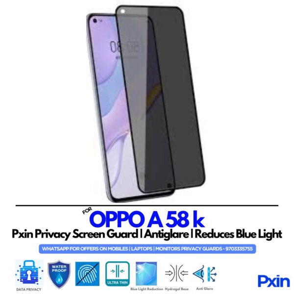 OPPO A 58 k Privacy Screen Guard