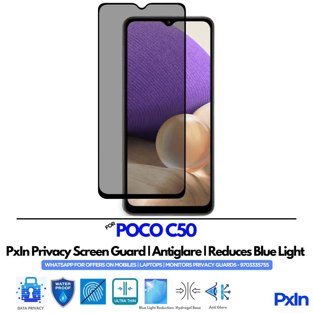 POCO C50 Privacy Screen Guard POCO C50 Privacy Screen Guard
