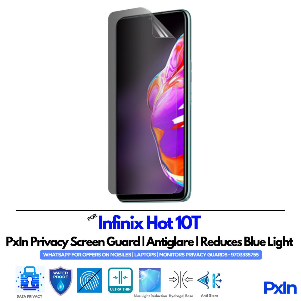 Infinix Hot 10T Privacy Screen Guard Infinix Hot 10T Privacy Screen Guard