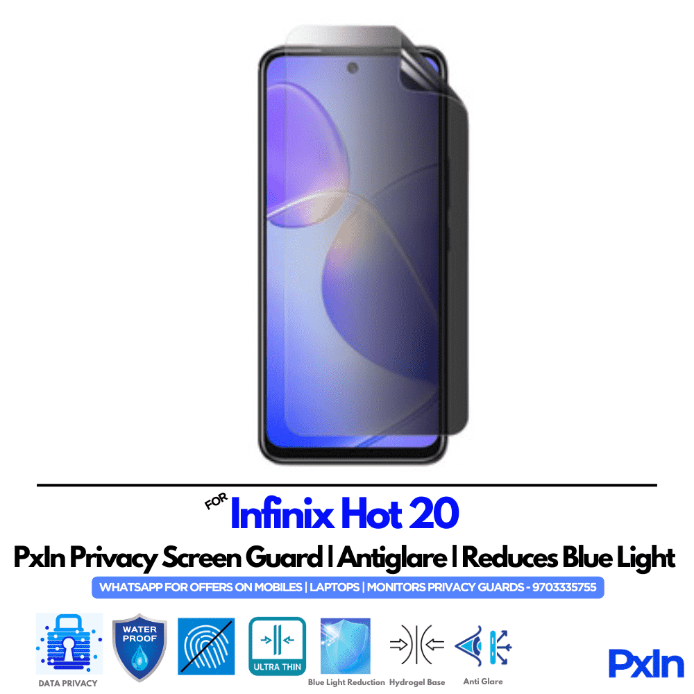 Infinix Hot 20 Privacy Screen Guard Infinix Hot 20 Privacy Screen Guard