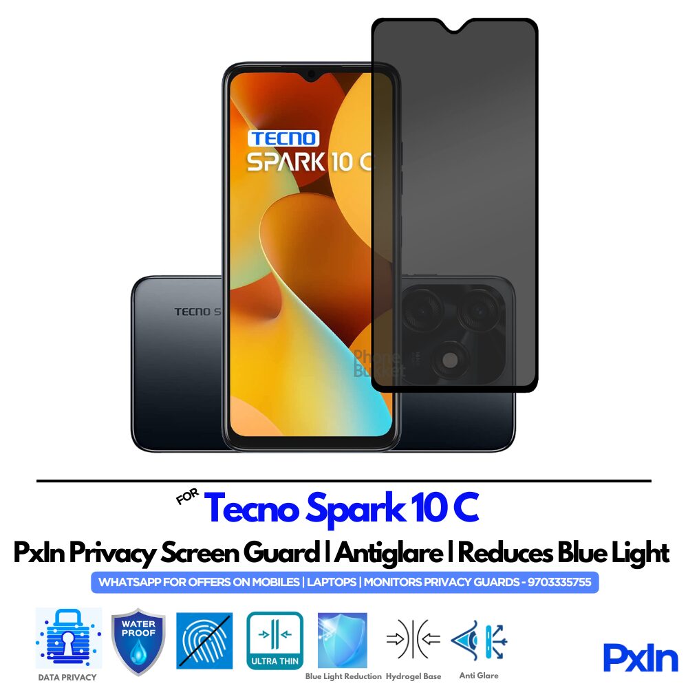 Tecno Spark 10 C Privacy Screen Guard Tecno Spark 10 C Privacy Screen Guard