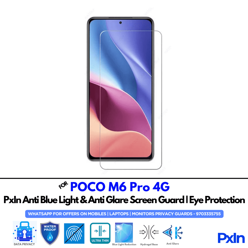 POCO M6 Pro 4G Mobile Anti Bluelight Screen Guard POCO M6 Pro 4G Mobile Anti Bluelight Screen Guard