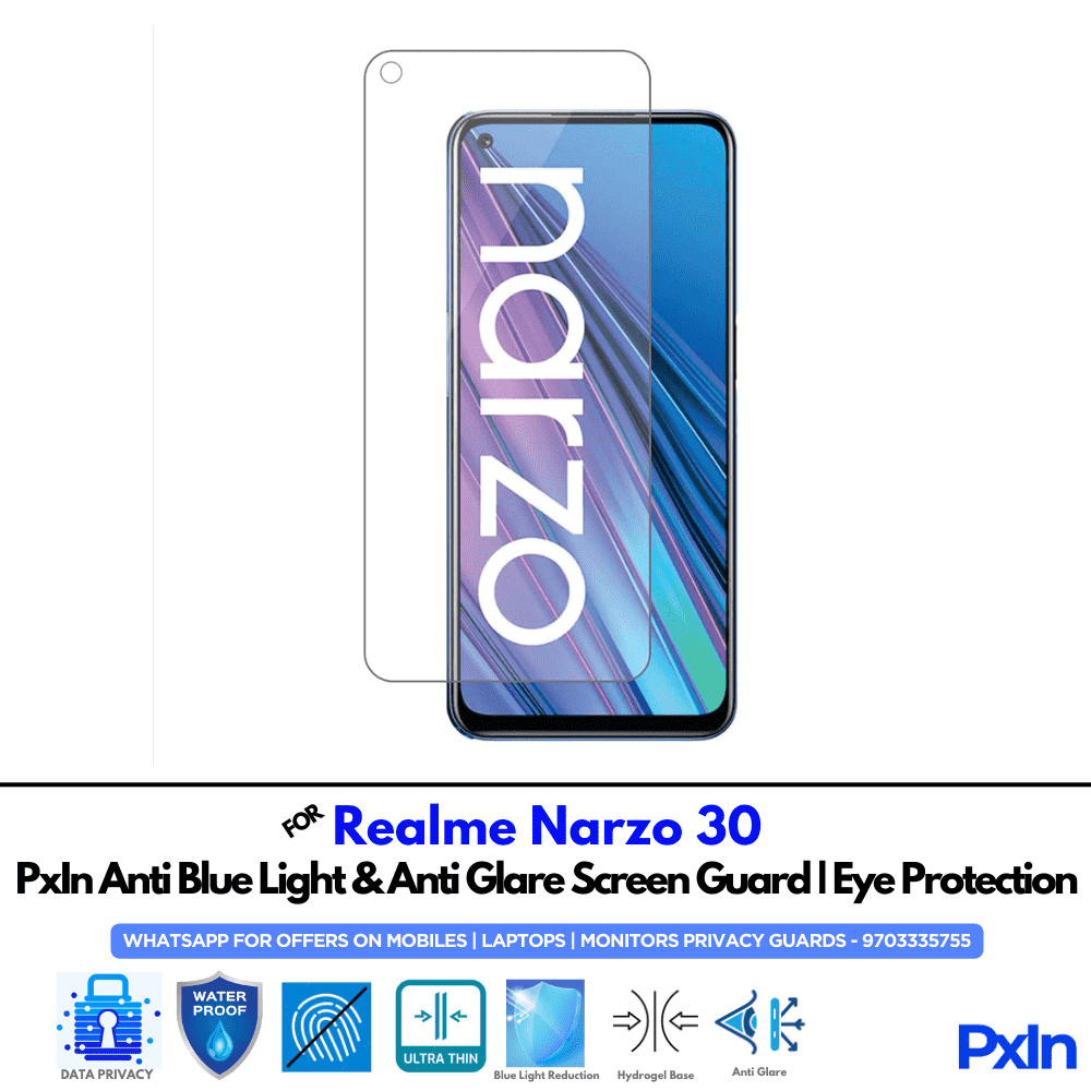 Realme Narzo 30 Mobile Anti Bluelight Screen Guard Realme Narzo 30 Mobile Anti Bluelight Screen Guard