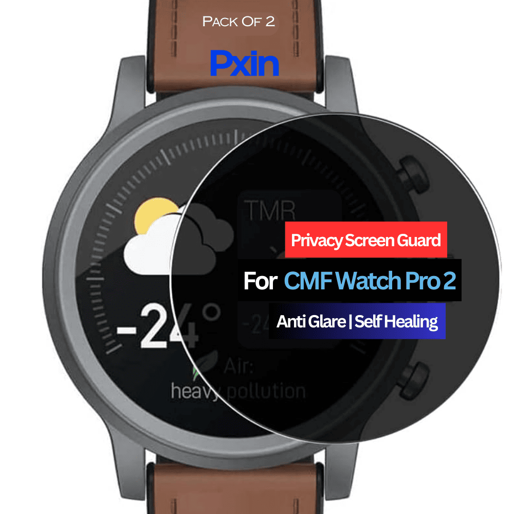 CMF Watch Pro 2 Smartwatch Privacy Screen Guard CMF Watch Pro 2 Smartwatch Privacy Screen Guard for | Privacy Filter | Anti-Glare, Fingerprint Resistant (Pack of 2)