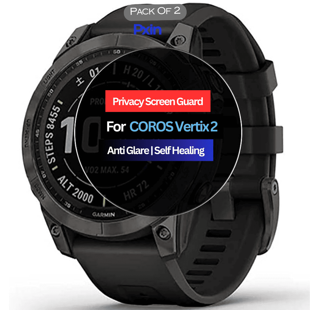 COROS Vertix 2 Smartwatch Privacy Screen Guard COROS Vertix 2 Smartwatch Privacy Screen Guard for | Privacy Filter | Anti-Glare, Fingerprint Resistant (Pack of 2)