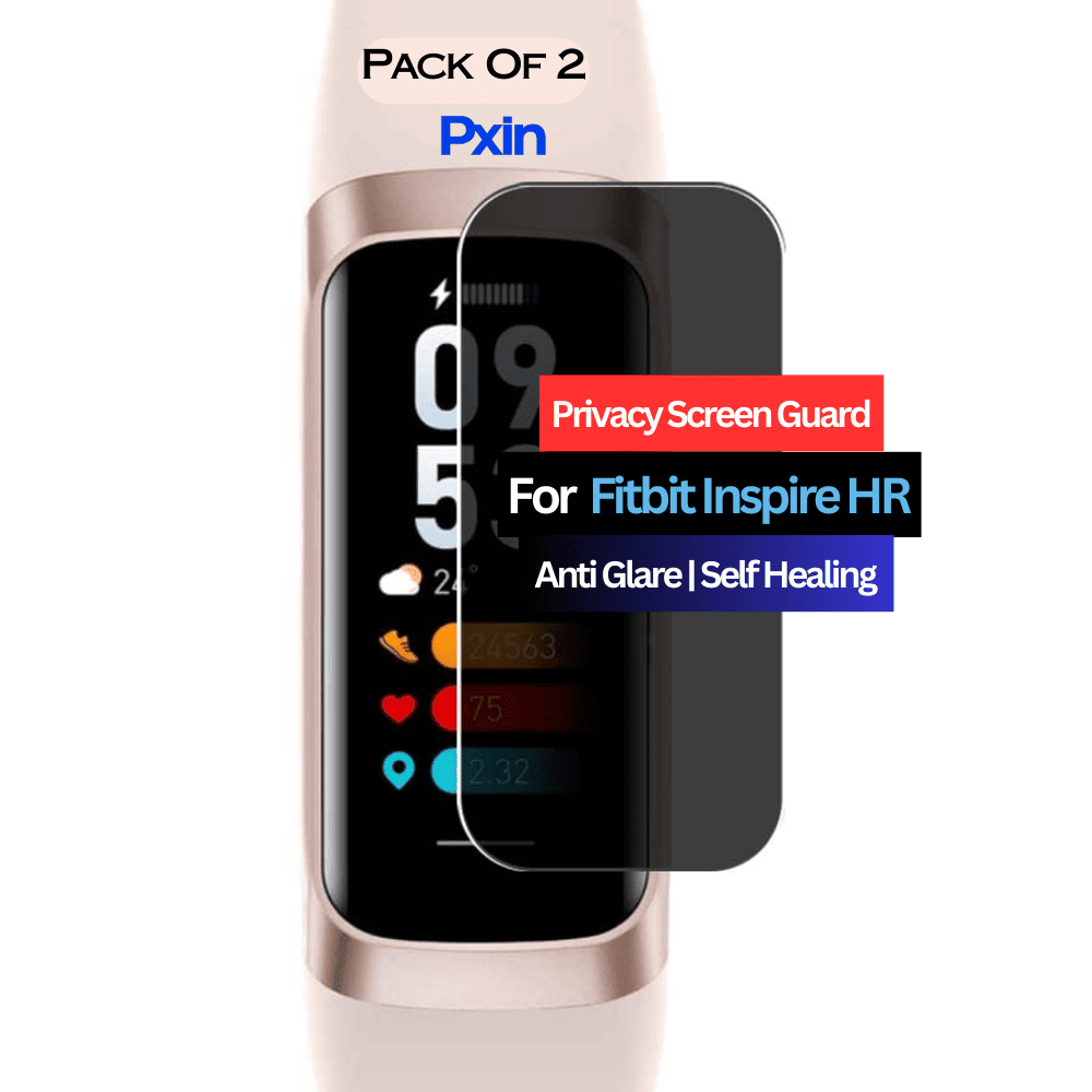 Fitbit Inspire HR Smartwatch Privacy Screen Guard Fitbit Inspire HR Smartwatch Privacy Screen Guard for | Privacy Filter | Anti-Glare, Fingerprint Resistant (Pack of 2)