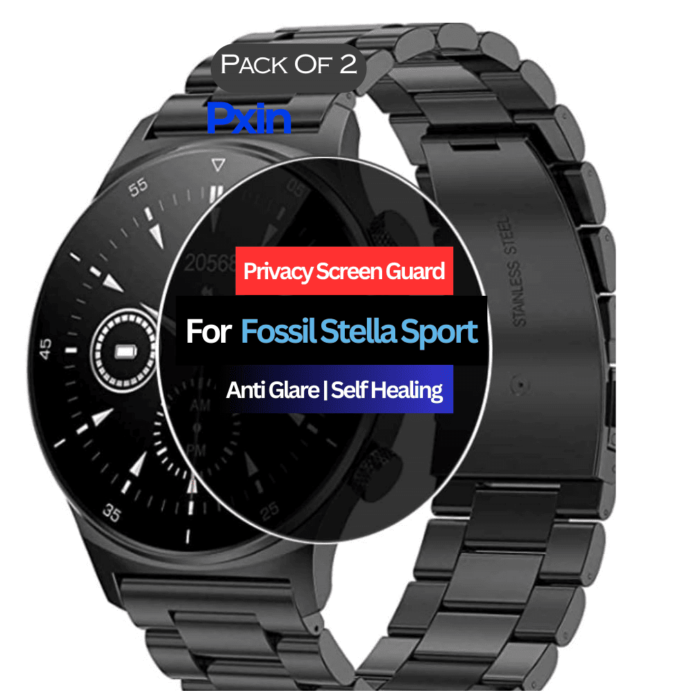 Fossil Stella Sport Smartwatch Privacy Screen Guard Fossil Stella Sport Smartwatch Privacy Screen Guard for | Privacy Filter | Anti-Glare, Fingerprint Resistant (Pack of 2)