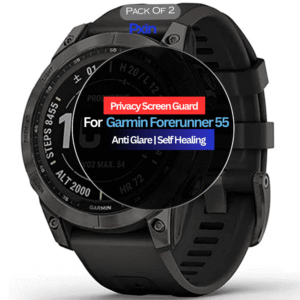 GARMIN Forerunner 55 Smartwatch Privacy Screen Guard for | Privacy Filter | Anti-Glare, Fingerprint Resistant (Pack of 2)