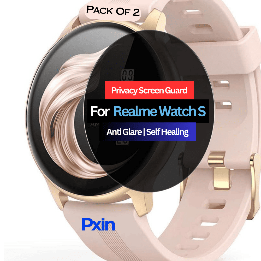 Realme Watch S Smartwatch Privacy Screen Guard Realme Watch S Smartwatch Privacy Screen Guard for | Privacy Filter | Anti-Glare, Fingerprint Resistant (Pack of 2)