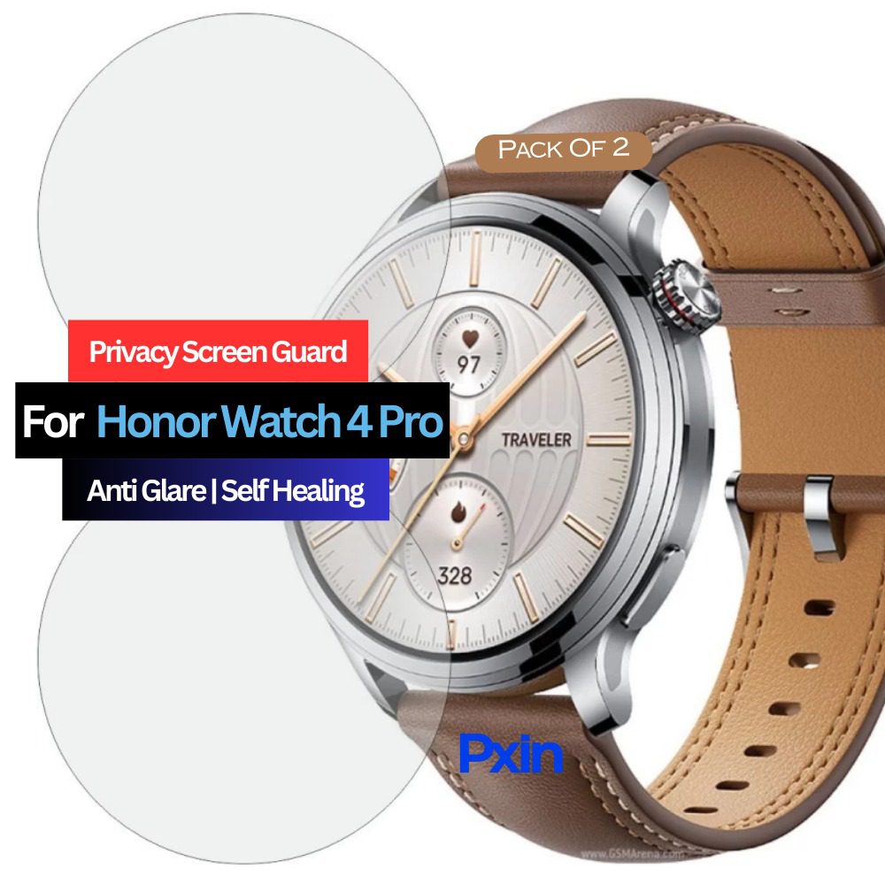 Honor Watch 4 Pro Smartwatch Privacy Screen Guard Honor Watch 4 Pro Smartwatch Privacy Screen Guard for | Privacy Filter | Anti-Glare, Fingerprint Resistant (Pack of 2)
