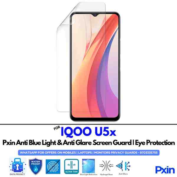 Anti Blue Light and Anti Glare Screen Guard for IQOO U5x Mobile Anti Blue Light and Anti Glare Screen Guard for IQOO U5x Mobile