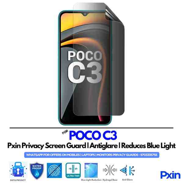 POCO C3 Mobile Privacy Screen Guard POCO C3 Mobile Privacy Screen Guard