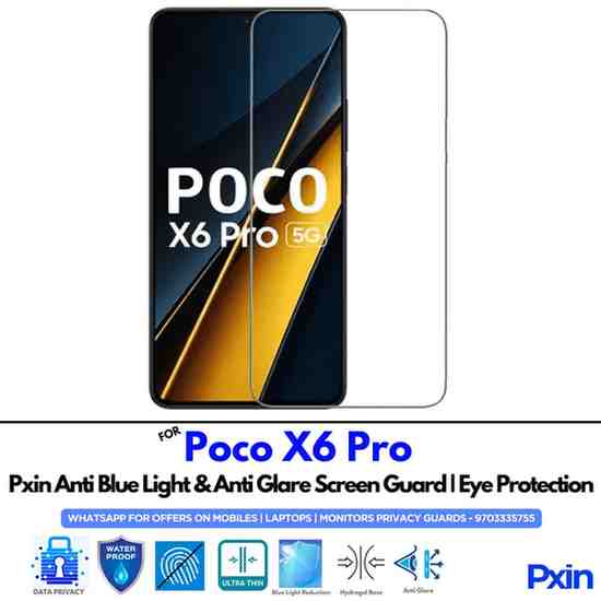 Anti Blue Light and Anti Glare Screen Guard for Poco X6 Pro Mobile Anti Blue Light and Anti Glare Screen Guard for Poco X6 Pro Mobile