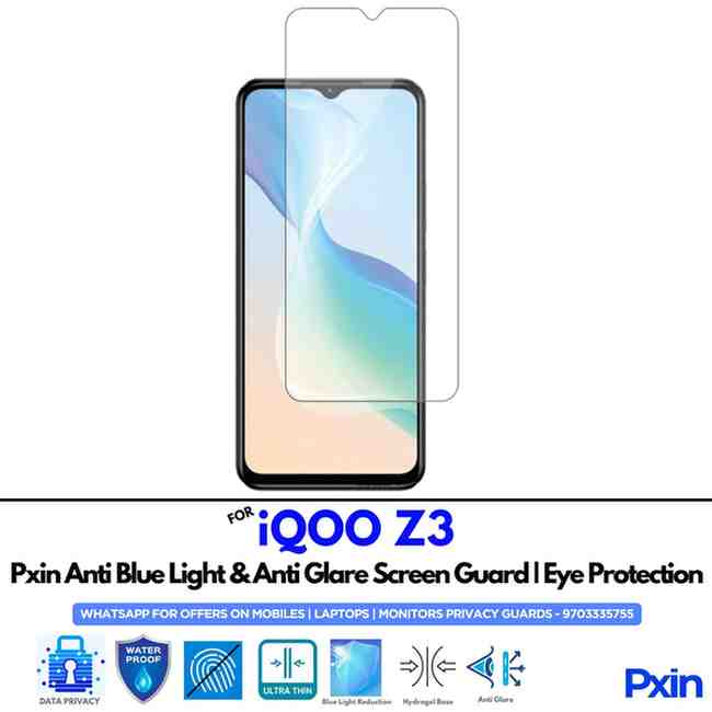 Anti Blue Light and Anti Glare Screen Guard for iQOO Z3 Mobile Anti Blue Light and Anti Glare Screen Guard for iQOO Z3 Mobile