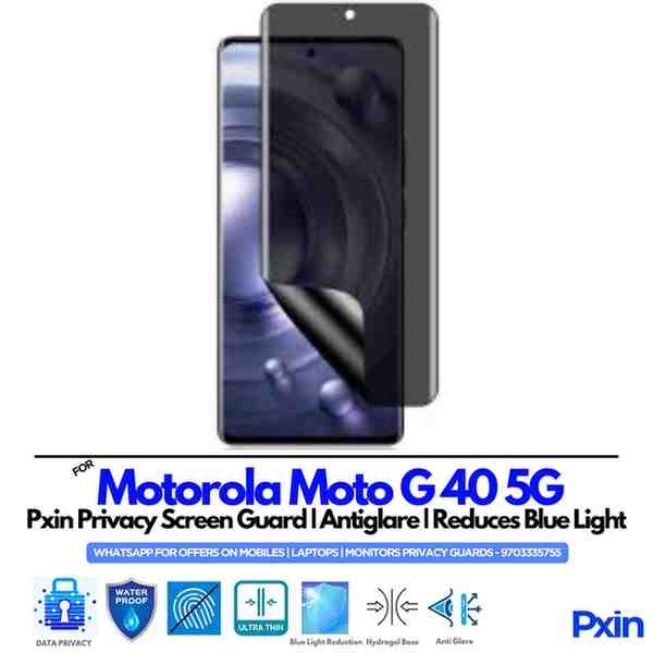 Motorola Moto G40 5G Privacy Screen Guard Motorola Moto G40 5G Privacy Screen Guard