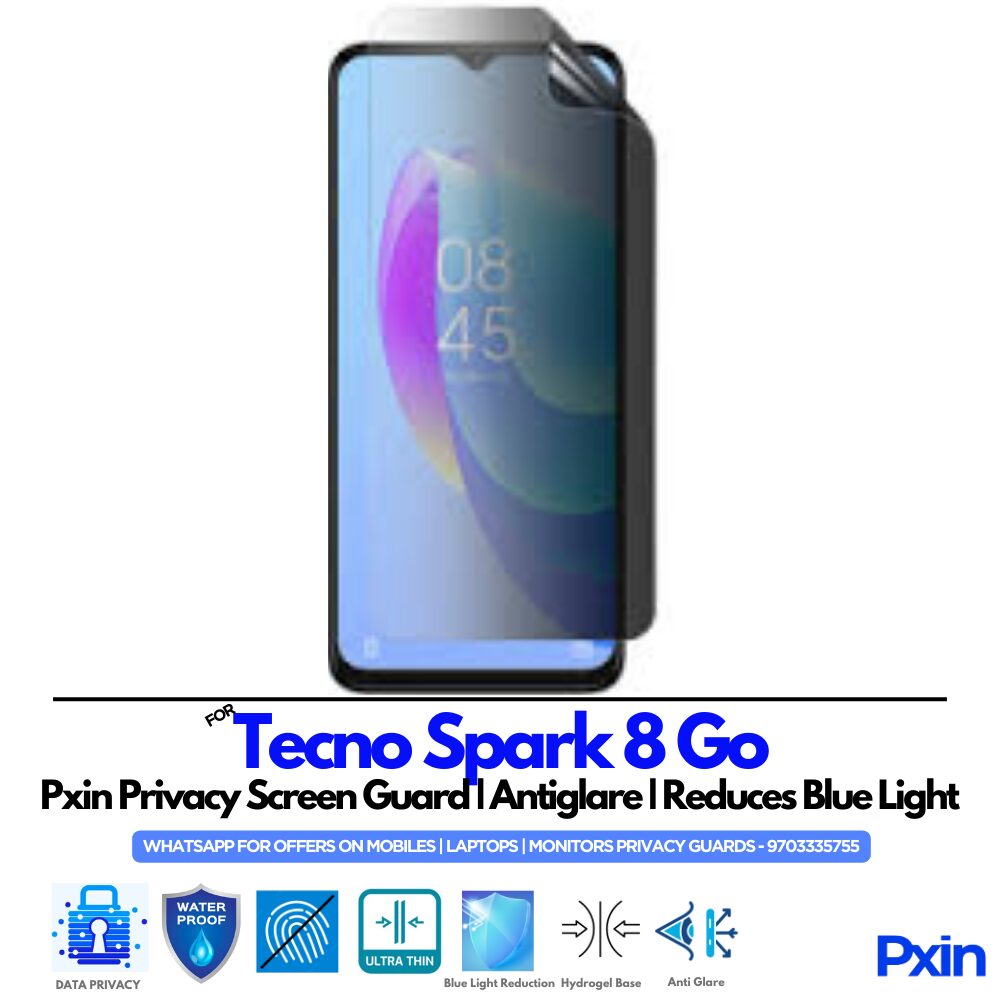 Tecno Spark 8 Go Privacy Screen Guard Tecno Spark 8 Go Privacy Screen Guard
