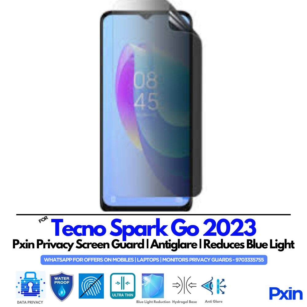 Tecno Spark Go 2023 Privacy Screen Guard Tecno Spark Go 2023 Privacy Screen Guard