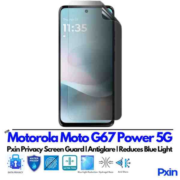 Motorola Moto G67 Power 5G Privacy Screen Guard Motorola Moto G67 Power 5G Privacy Screen Guard