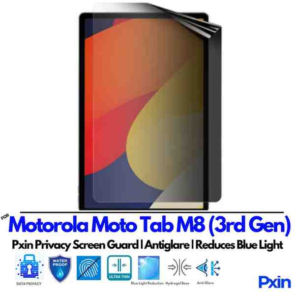 Motorola MotoTab M8 3rdGen Privacy screen guard Motorola MotoTab M8 3rdGen Privacy screen guard