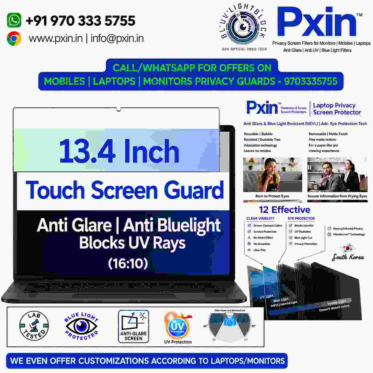 13.4 inch Antiglare Antiblue Touch privacy screen guard 13.4 inch Antiglare Antiblue Touch privacy screen guard