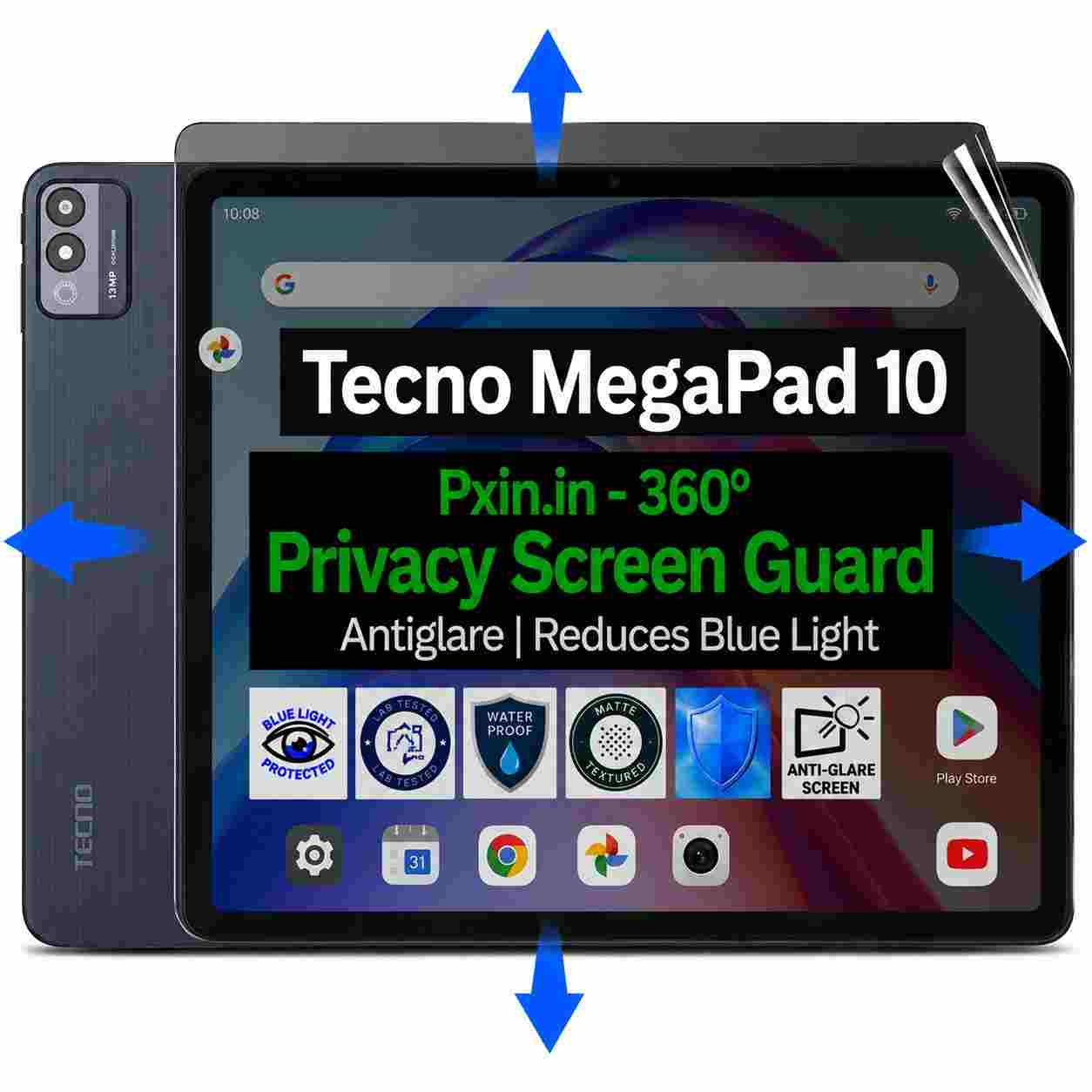 Tecno MegaPad 10 privacy screen guard