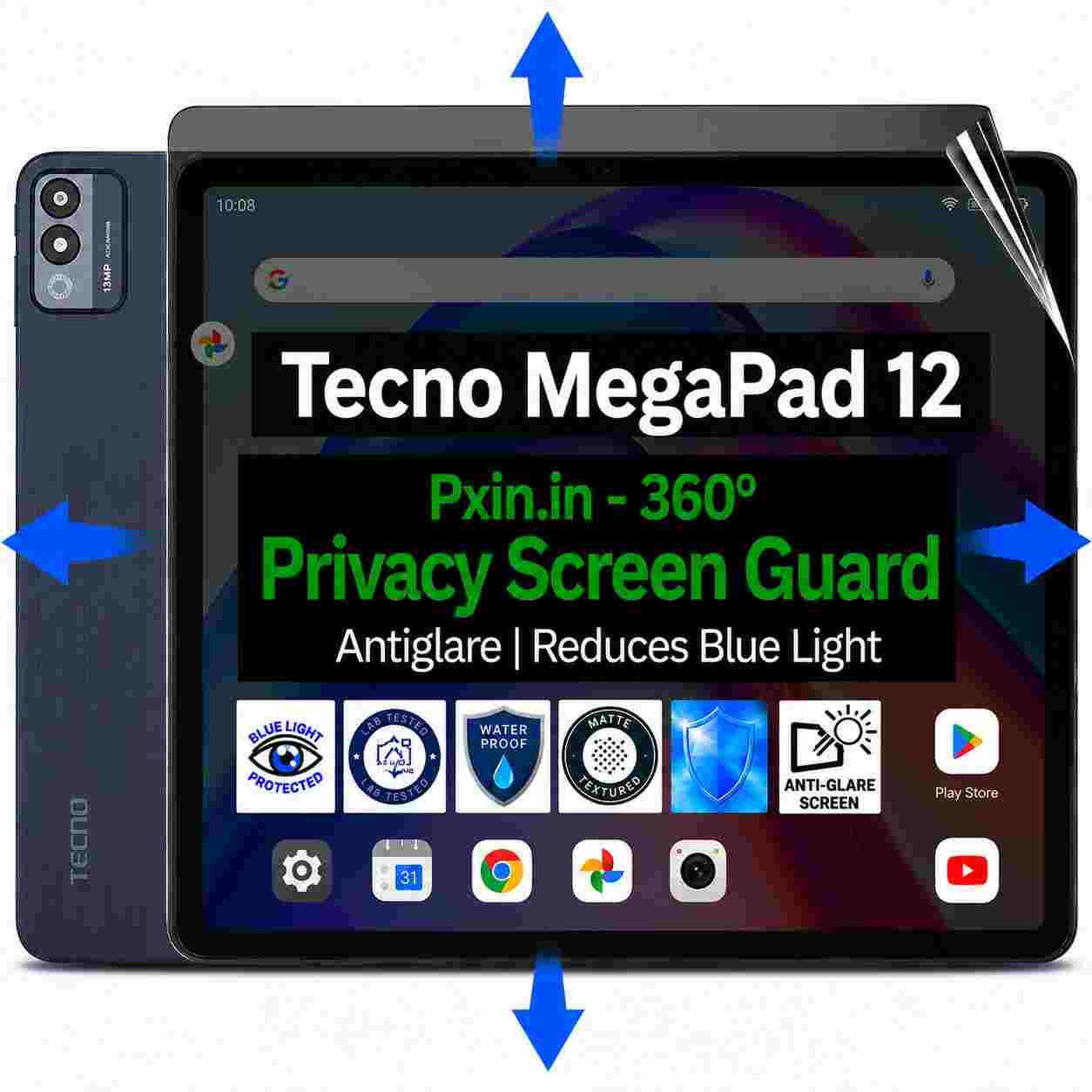 Tecno MegaPad 12 privacy screen guard