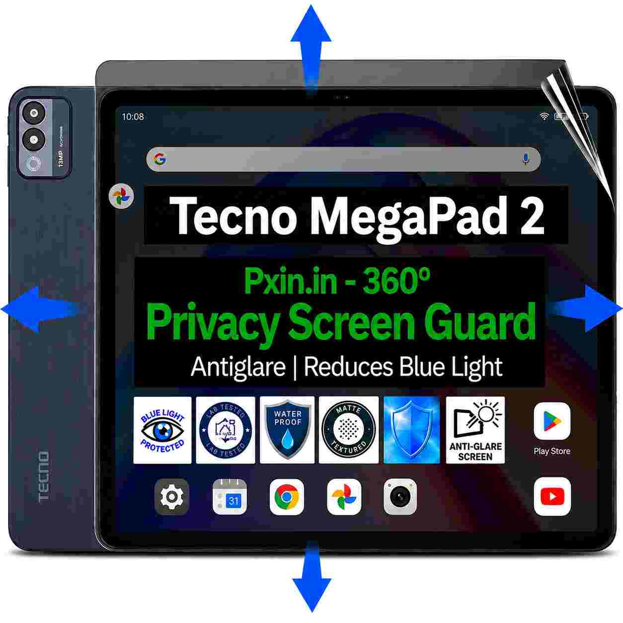 Tecno MegaPad 2 privacy screen guard